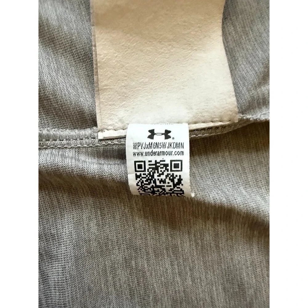 Under Armour T Shirt HeatGear Women‎ Medium Gray V Neck Loose Fit Short Sleeve - Picture 13 of 14